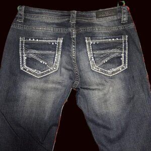 Rock & Roll Cowgirl Rival low rise bootcut Rhinestone Jeans
